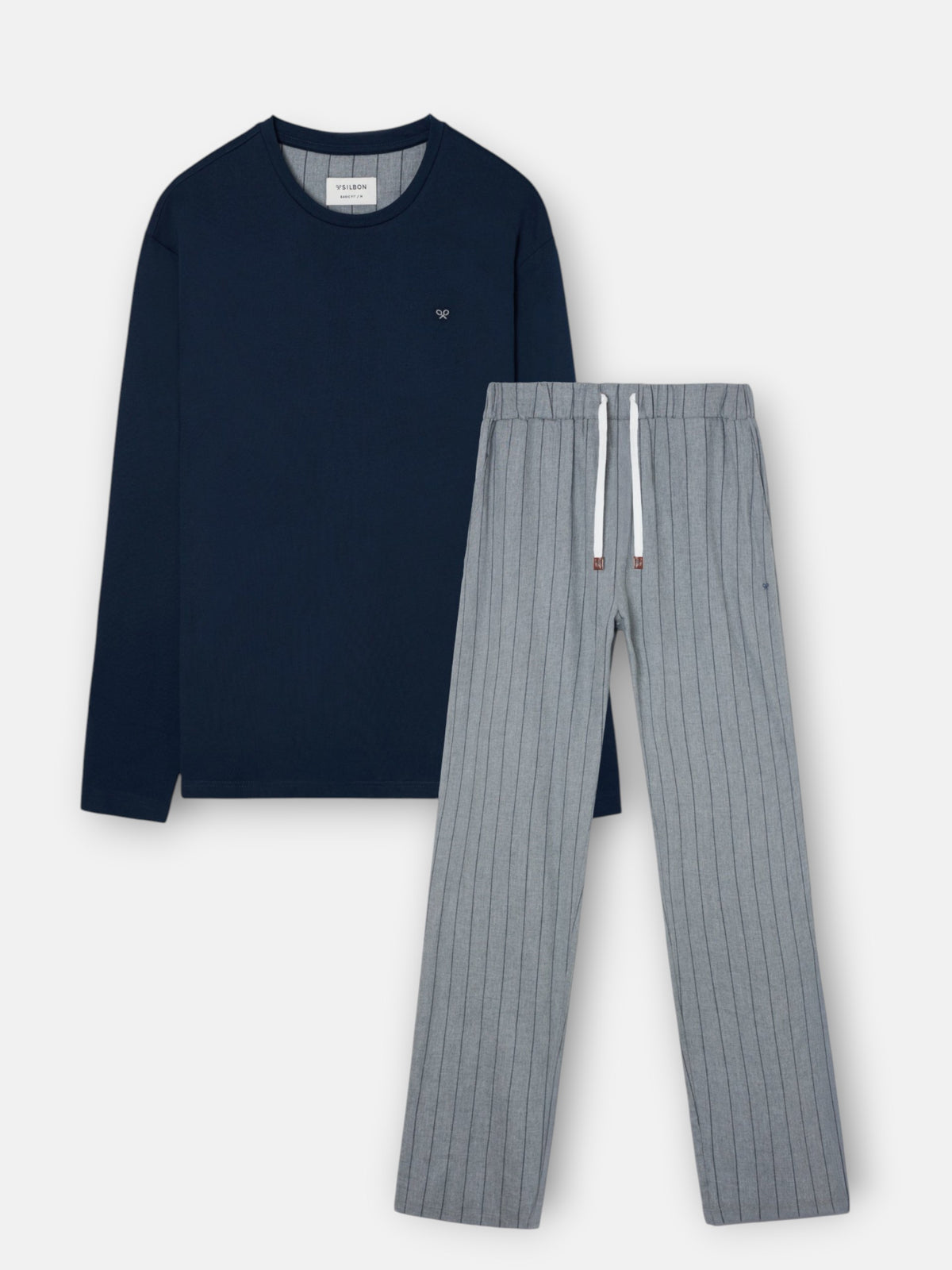 Pijama risca diplomática cinzenta