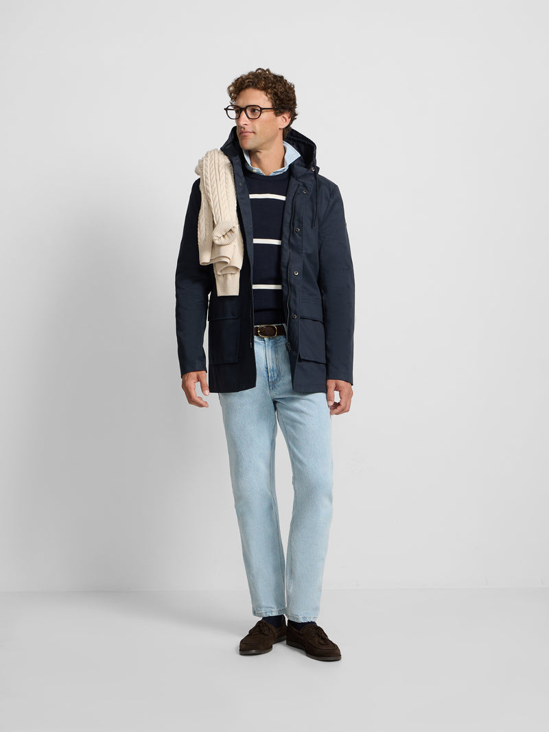 Parka bolsillos azul marino