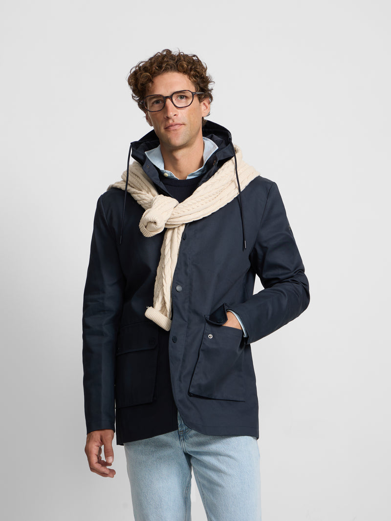 Parka bolsillos azul marino