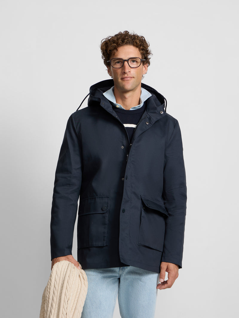 Parka bolsillos azul marino
