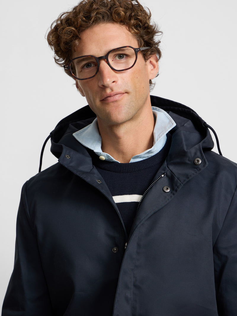 Parka bolsillos azul marino