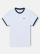 T-shirt à côtes blanches avec contraste éponge