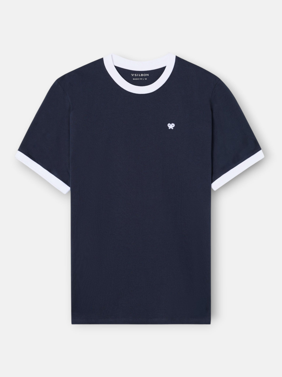 Camiseta ribs contraste rizo azul marino