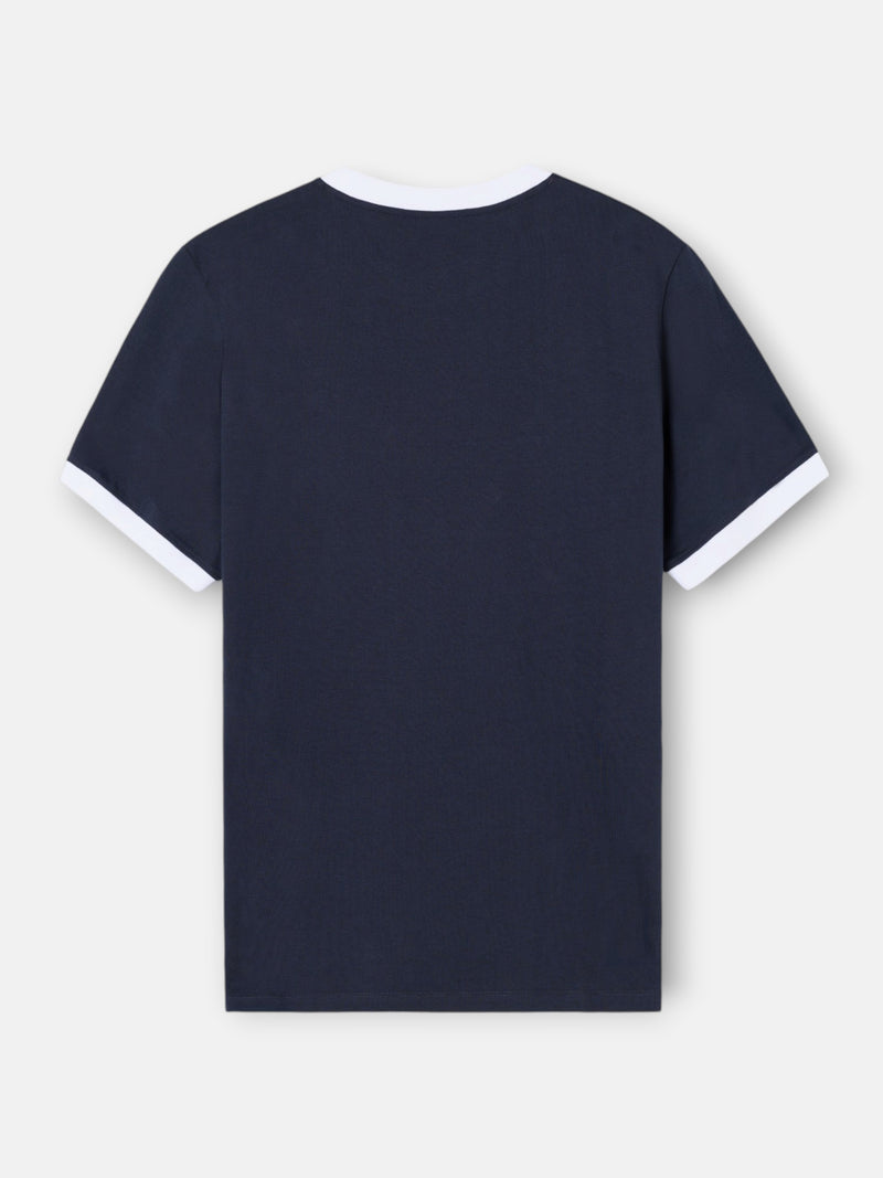 Camiseta ribs contraste rizo azul marino