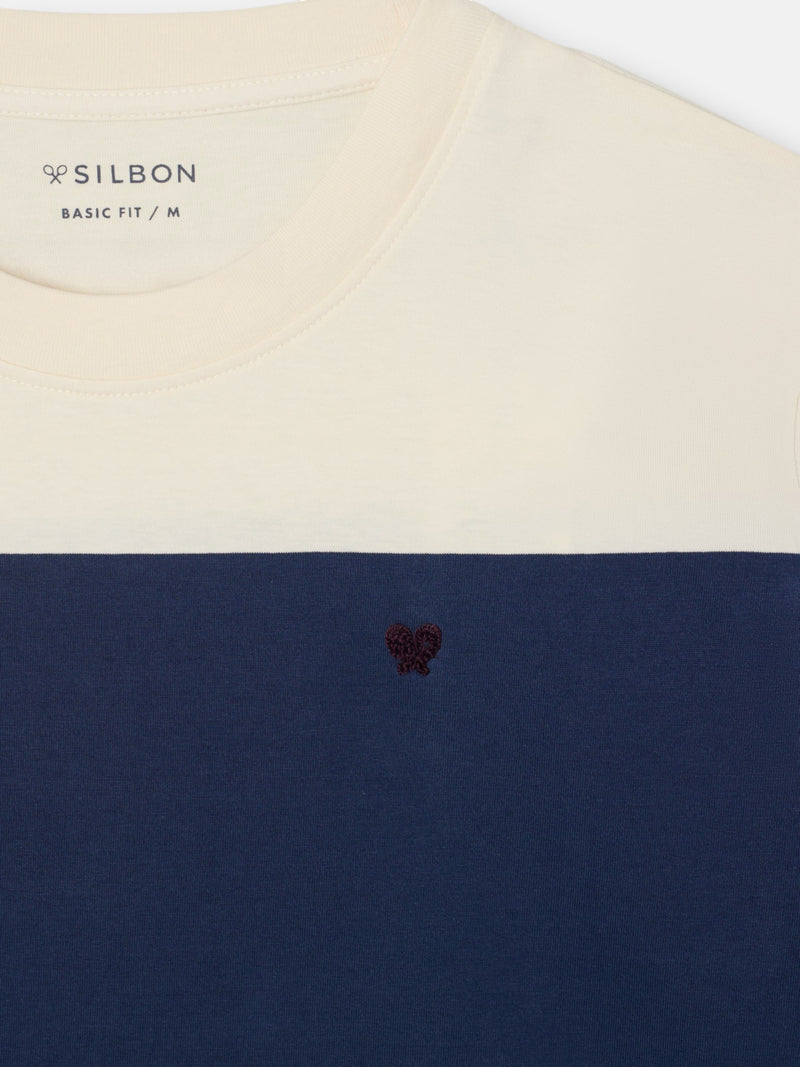 Navy blue wide stripe t-shirt