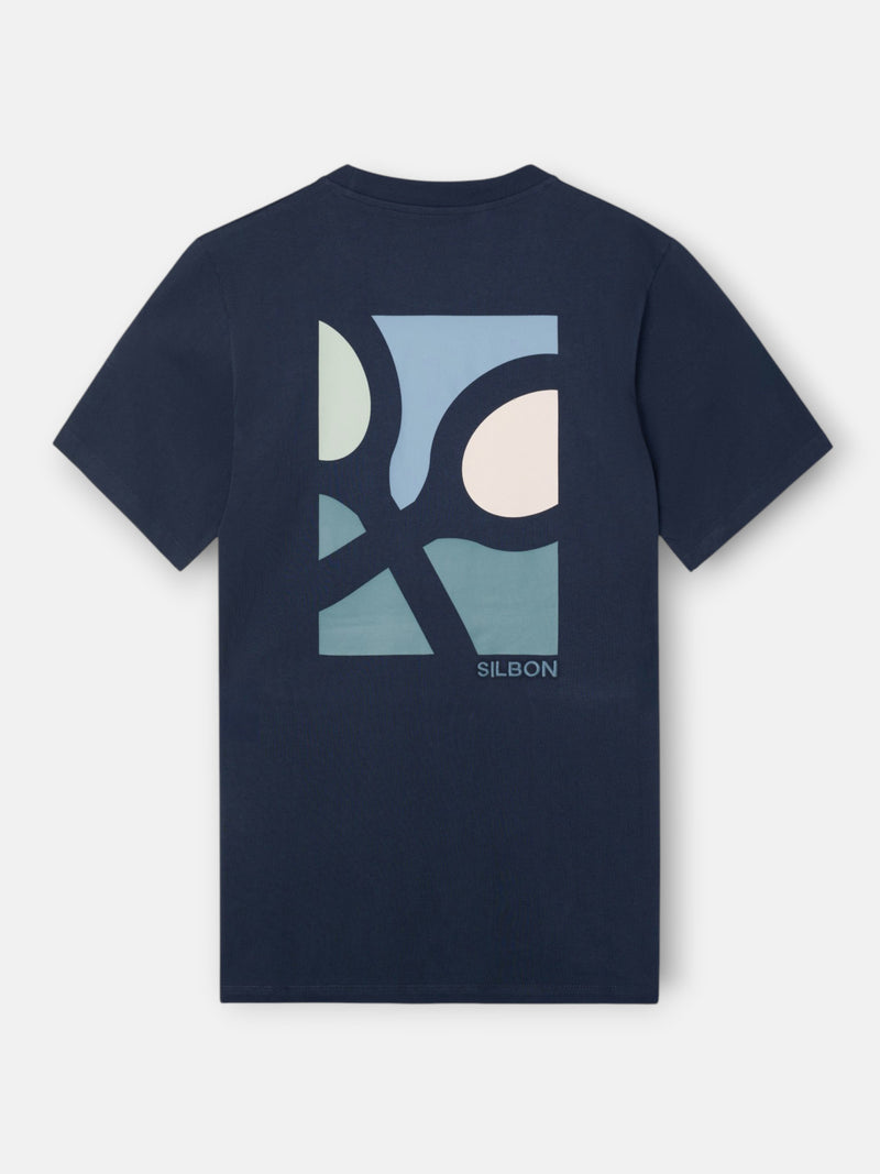 T-shirt poster raquetes azul-marinho