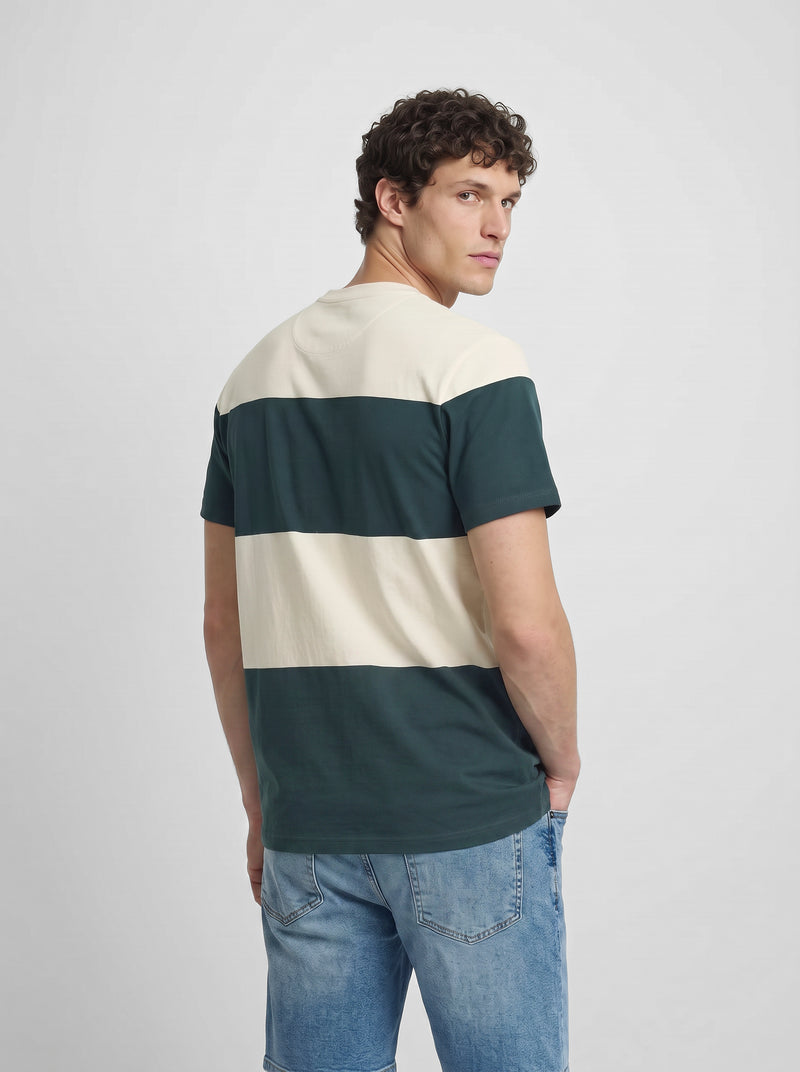 Dark green wide stripe t-shirt