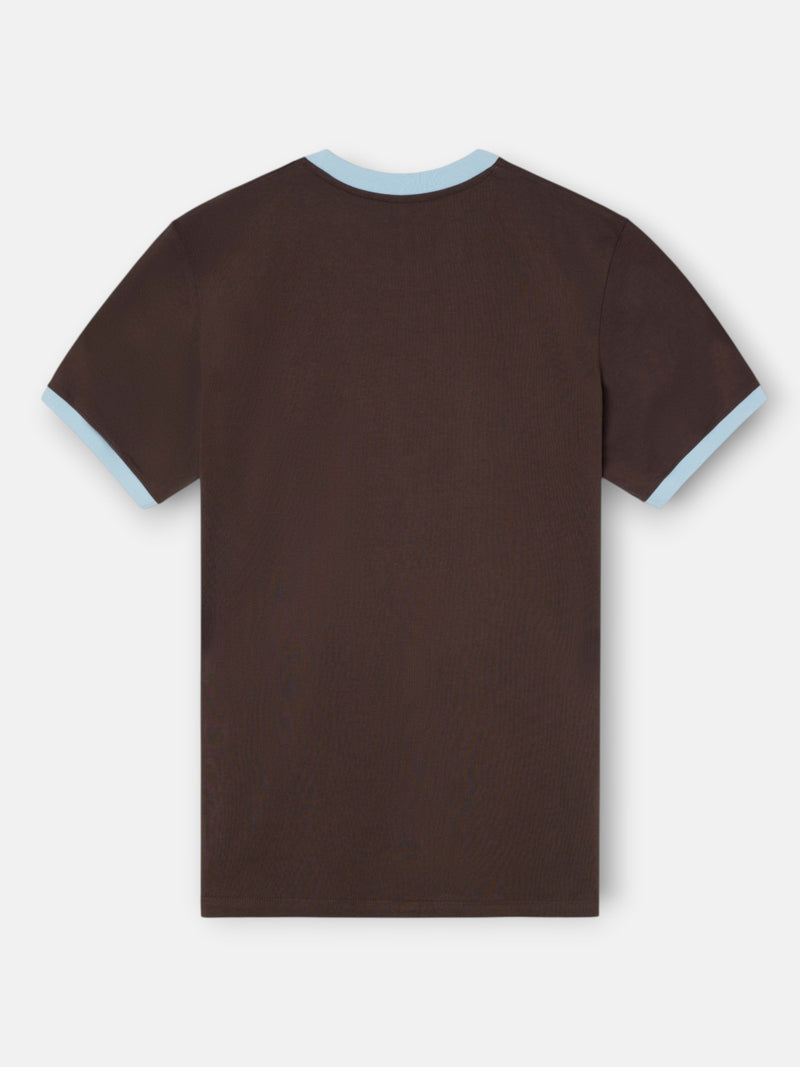 Camiseta ribs contraste rizo marron