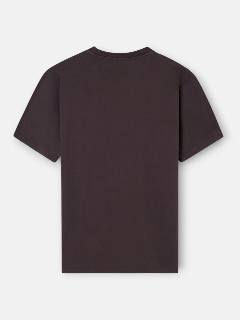 Camiseta bolsillo garment dye marron