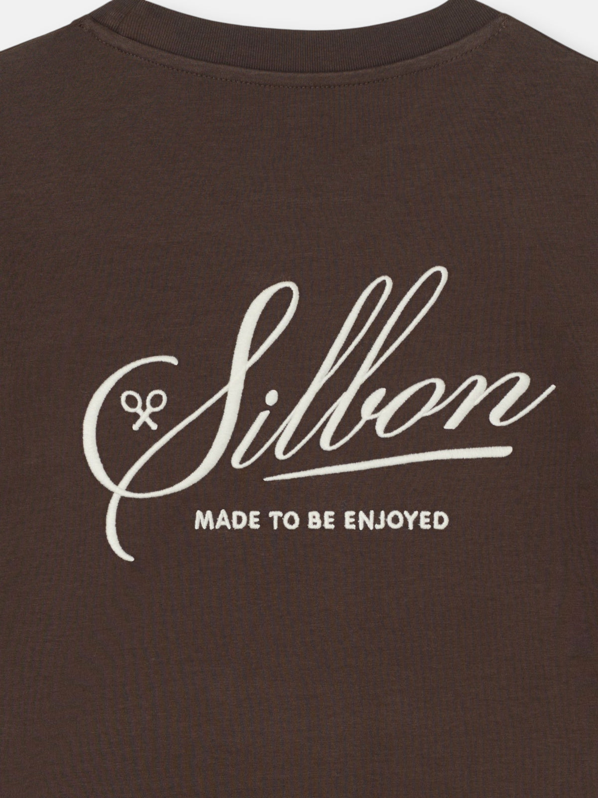 Camiseta silbon bordado marron