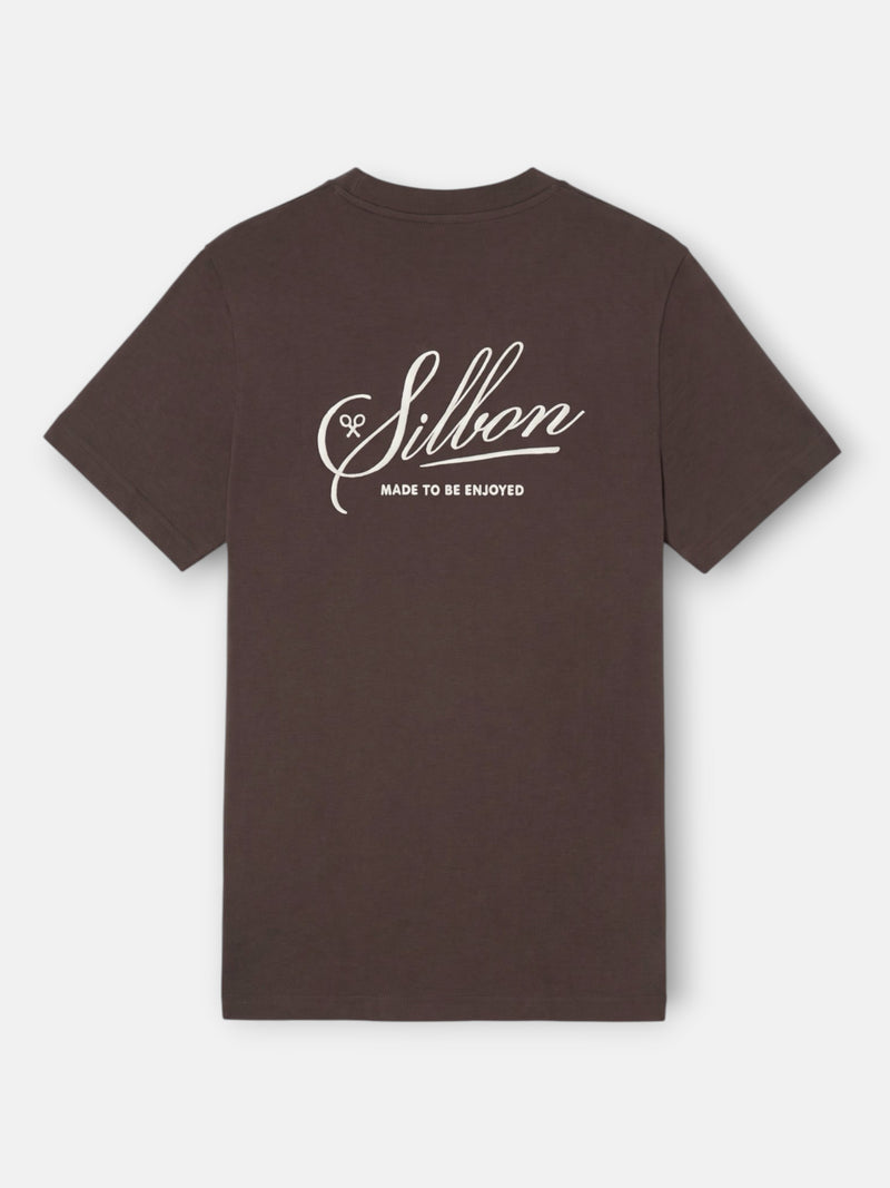Camiseta silbon bordado marron