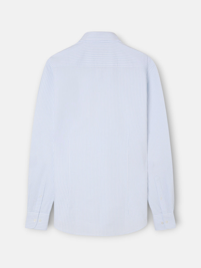Light blue striped Oxford sport shirt