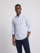 Chemise sport oxford à fines rayures bleu ciel