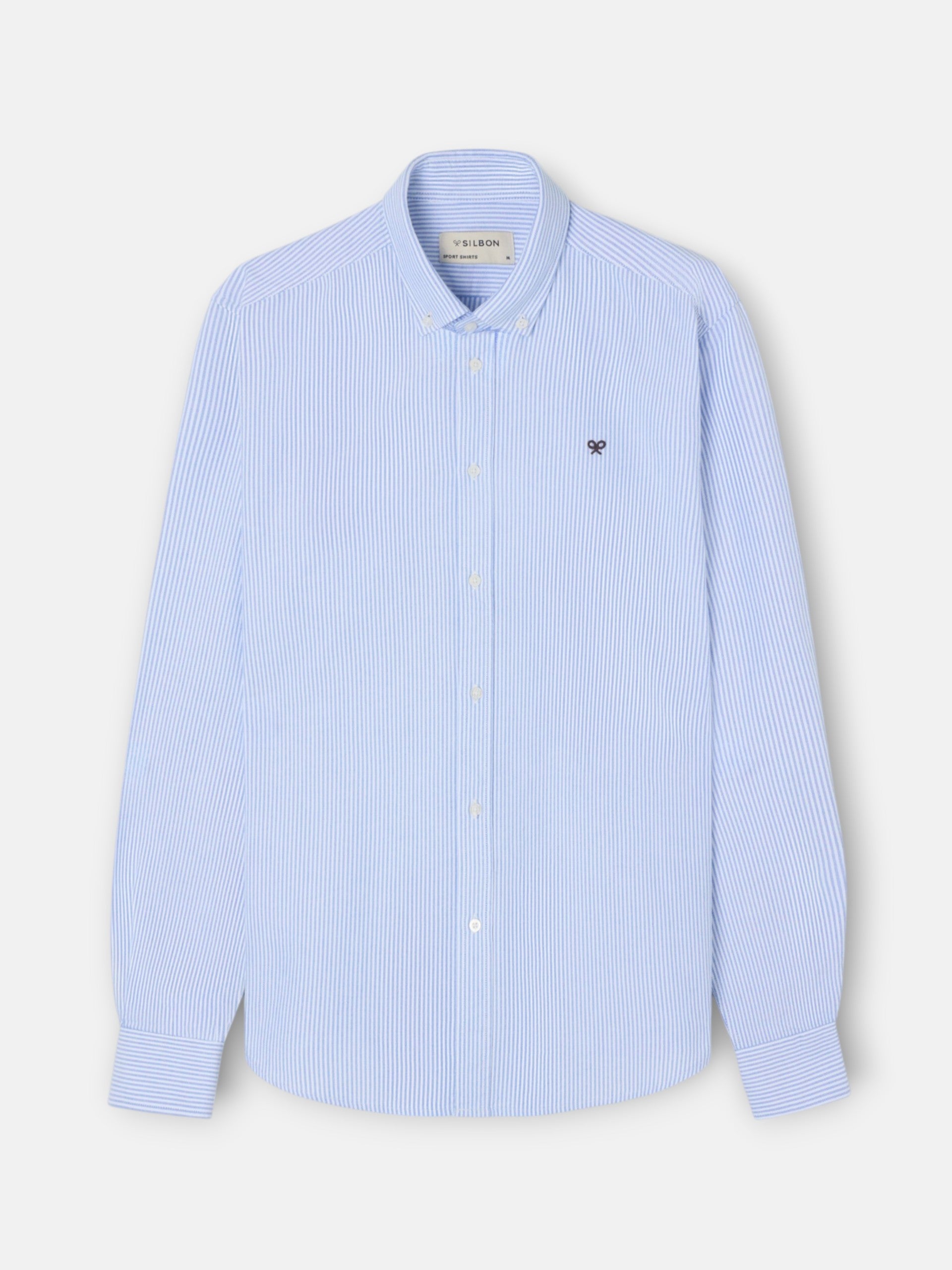 Camisa sport oxford rayas azul