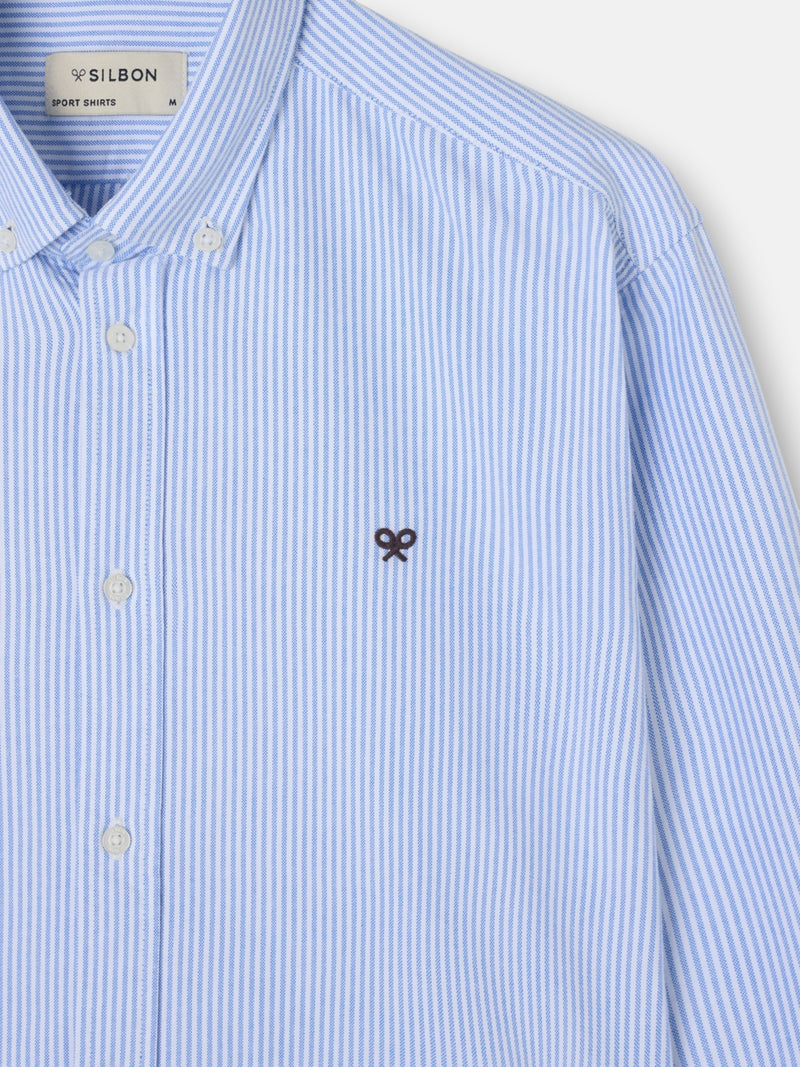 Chemise sport oxford à rayures bleues