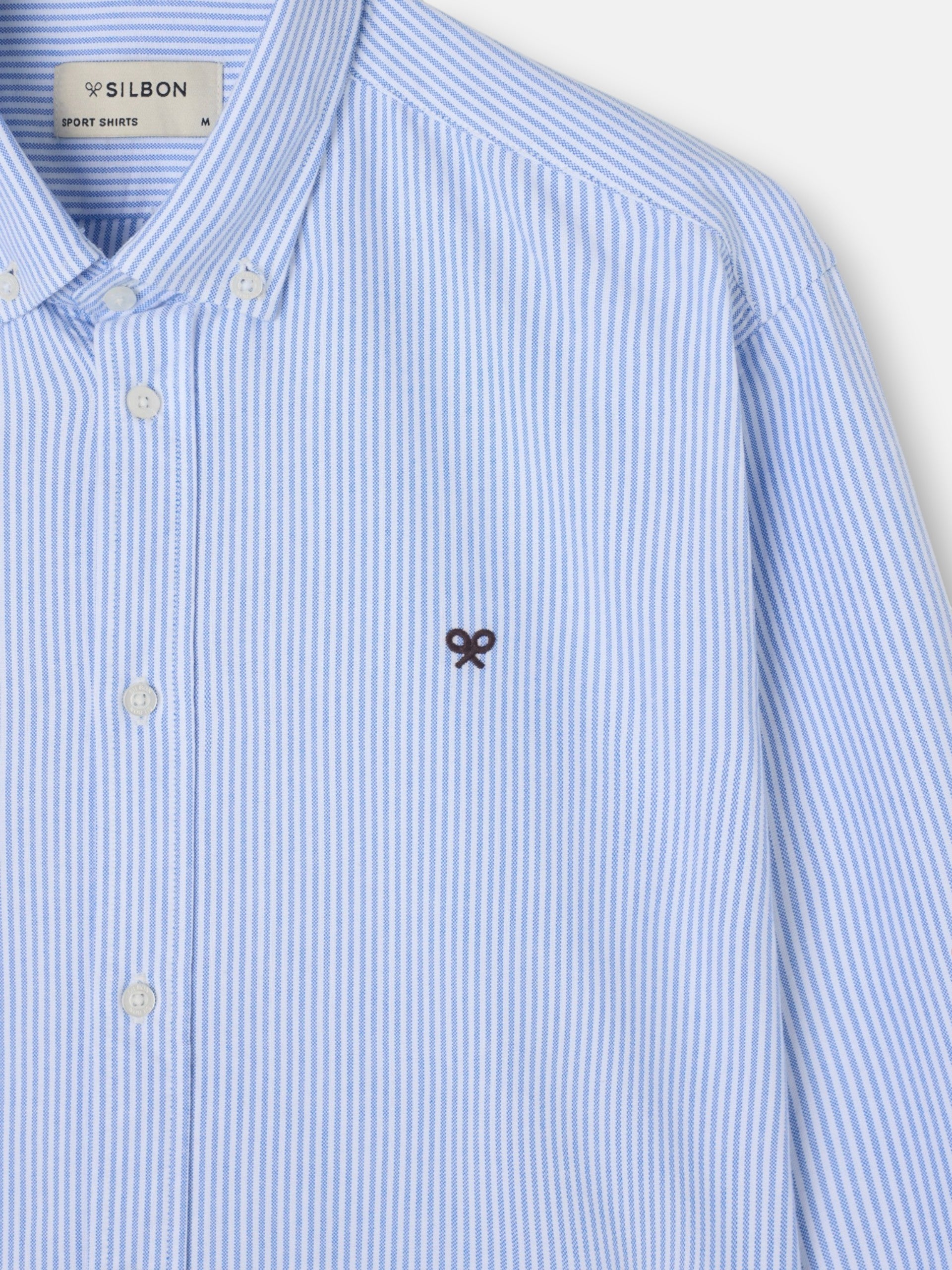 Camisa sport oxford rayas azul