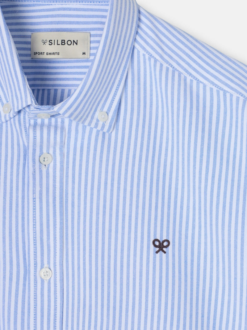Camisa sport oxford raya media azul