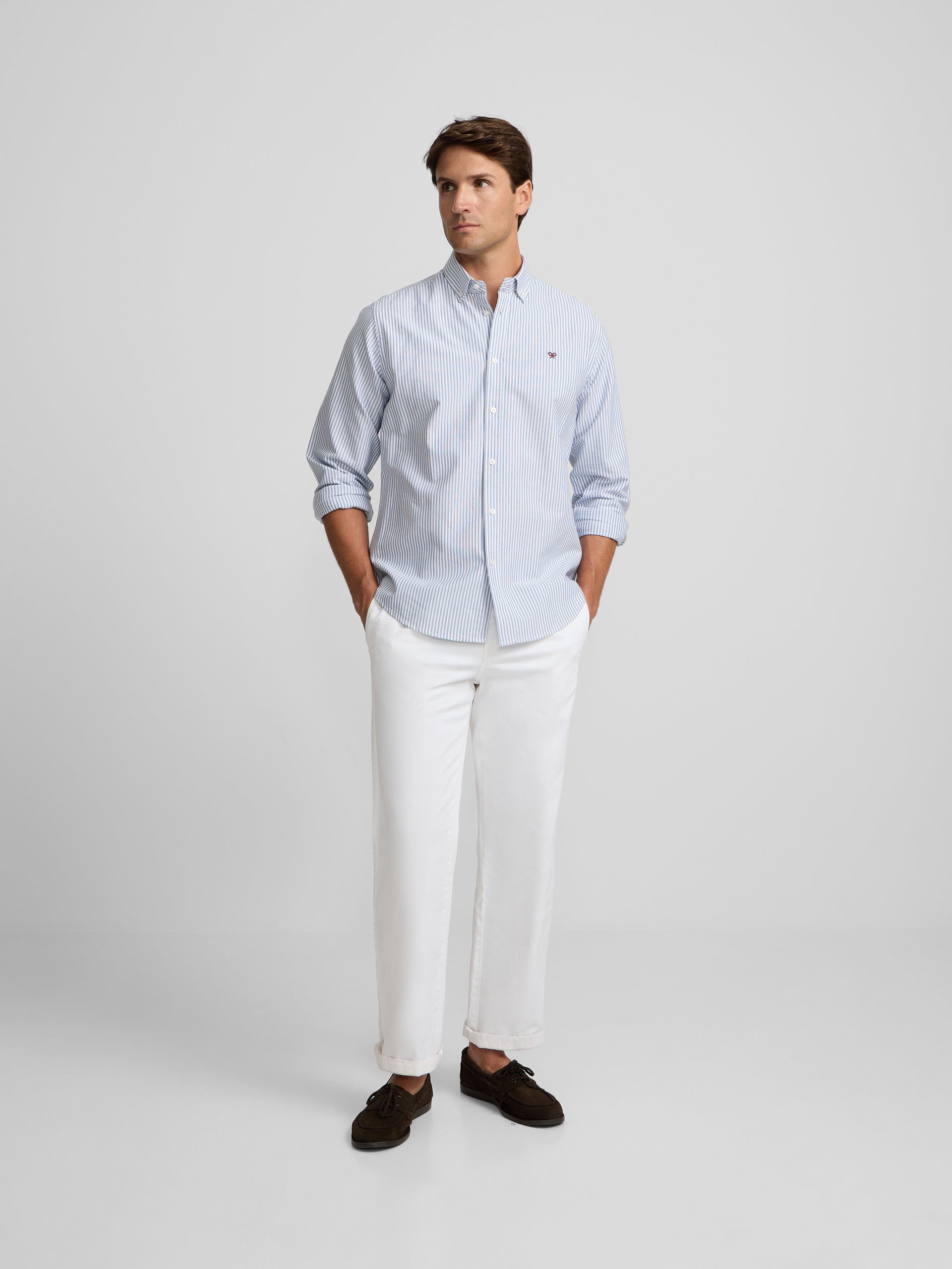 Camisa sport oxford raya media navy