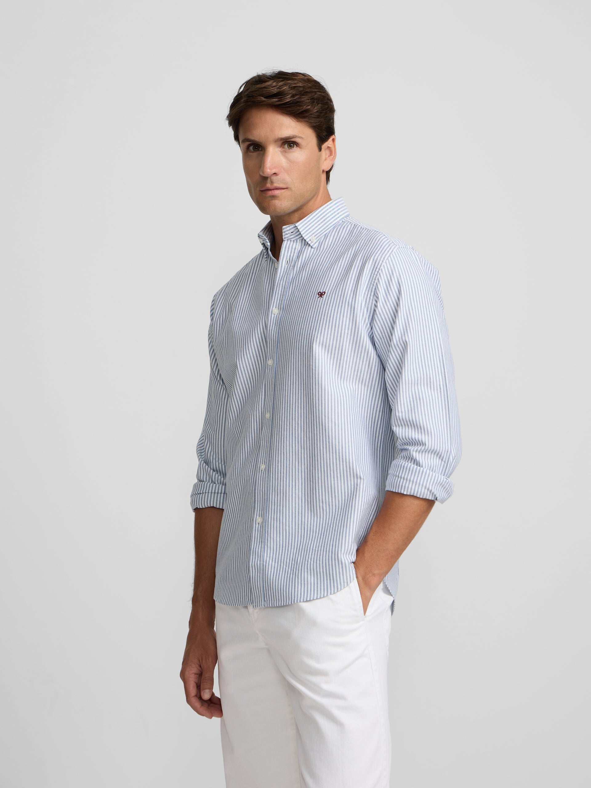 Camisa sport oxford raya media navy