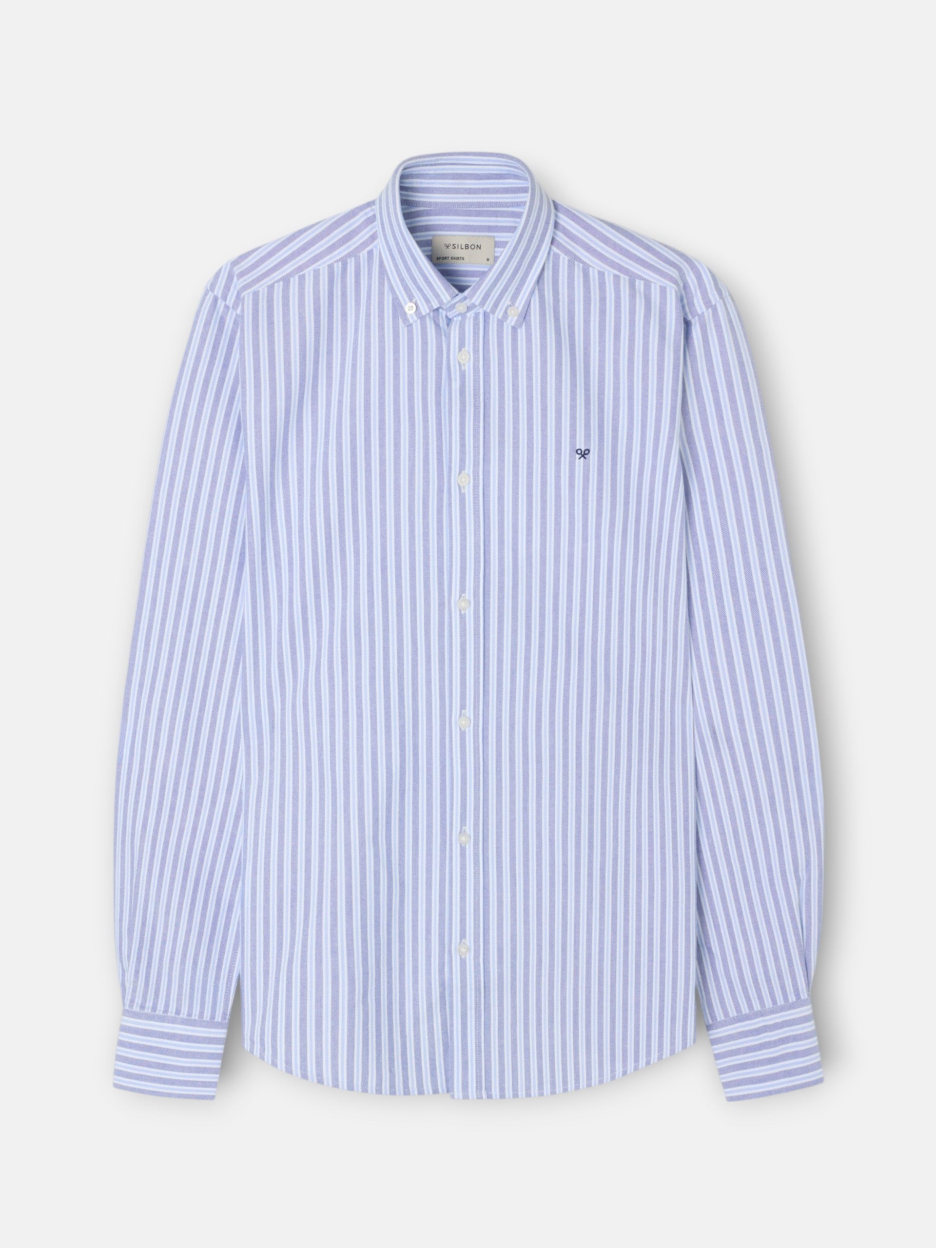 Camisa sport oxford raya bicolor navy celeste