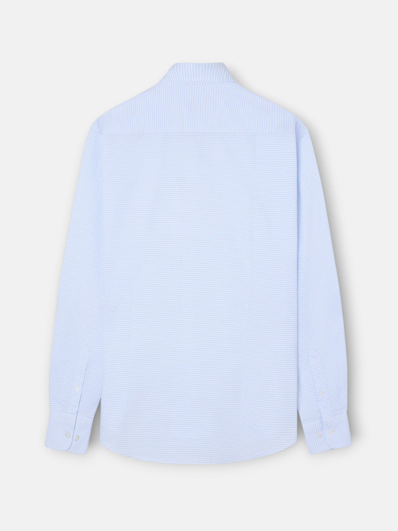 Camisa sport oxford rayas horizontales celeste