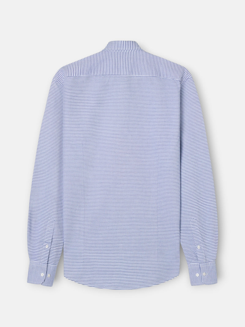 Camisa sport oxford riscas horizontais azul-marinho