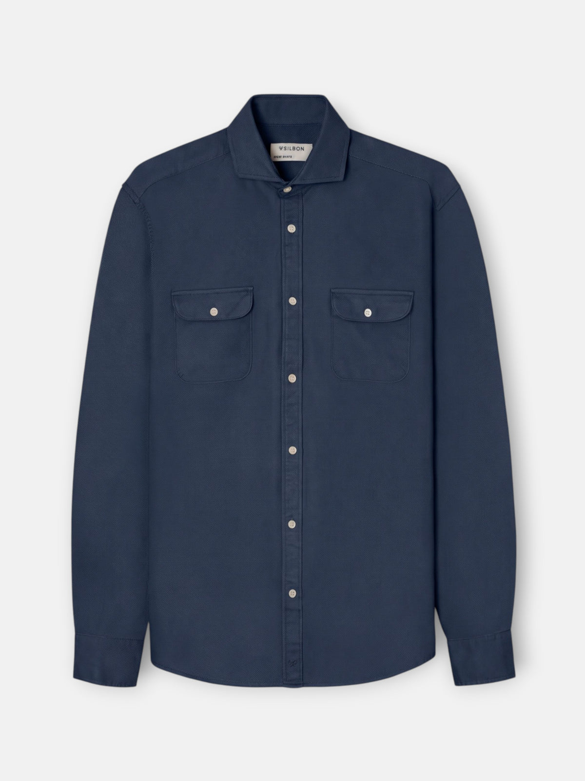 Navy structured sport shirt with pockets