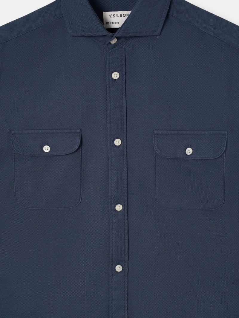 Camisa sport structure bolsillos marino