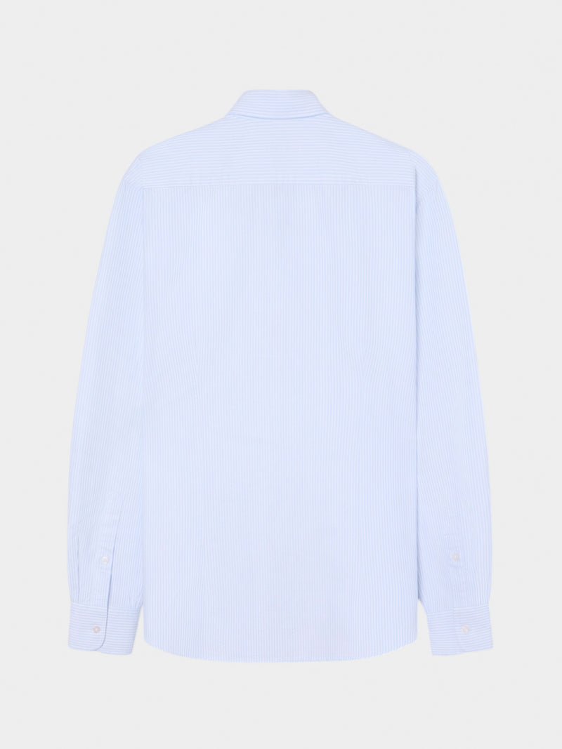 Chemise sport cruise à poche rayée bleue