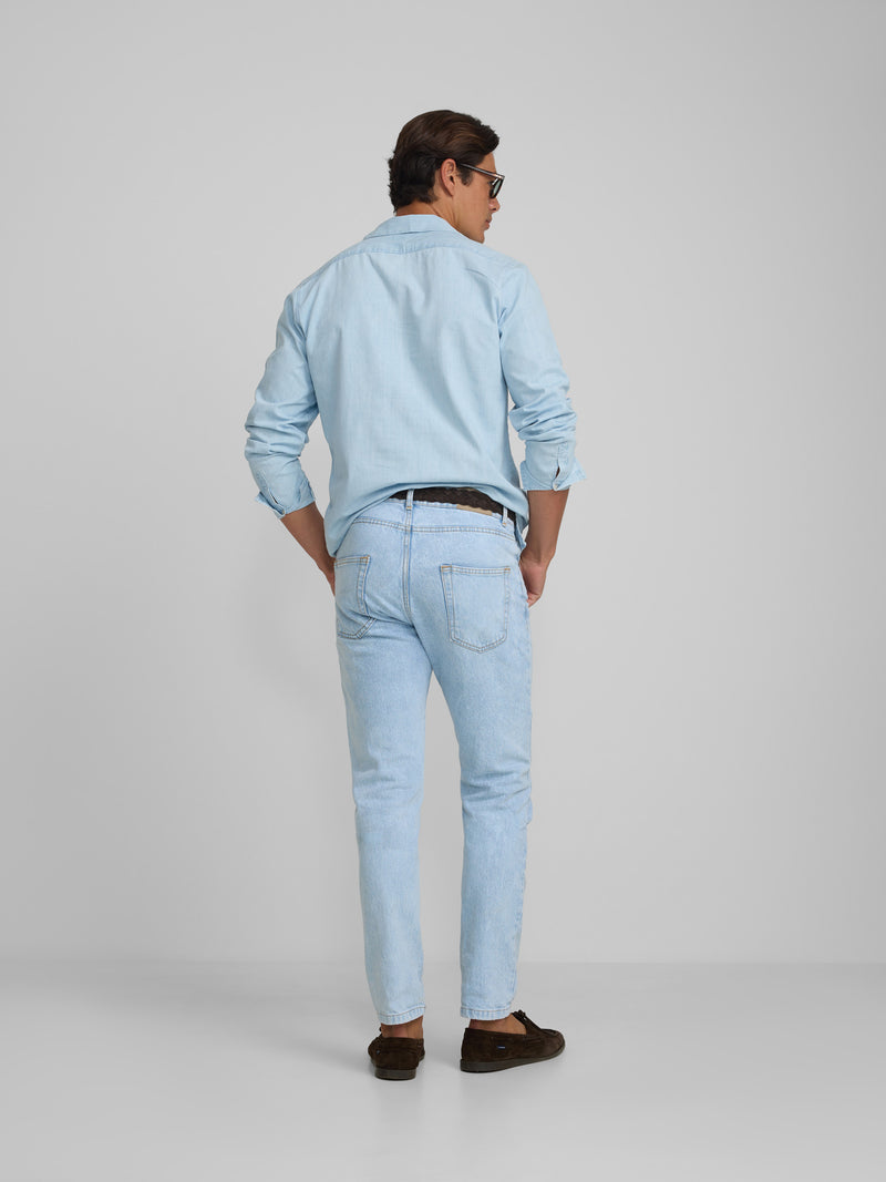 Sport cruise denim polo shirt in medium blue