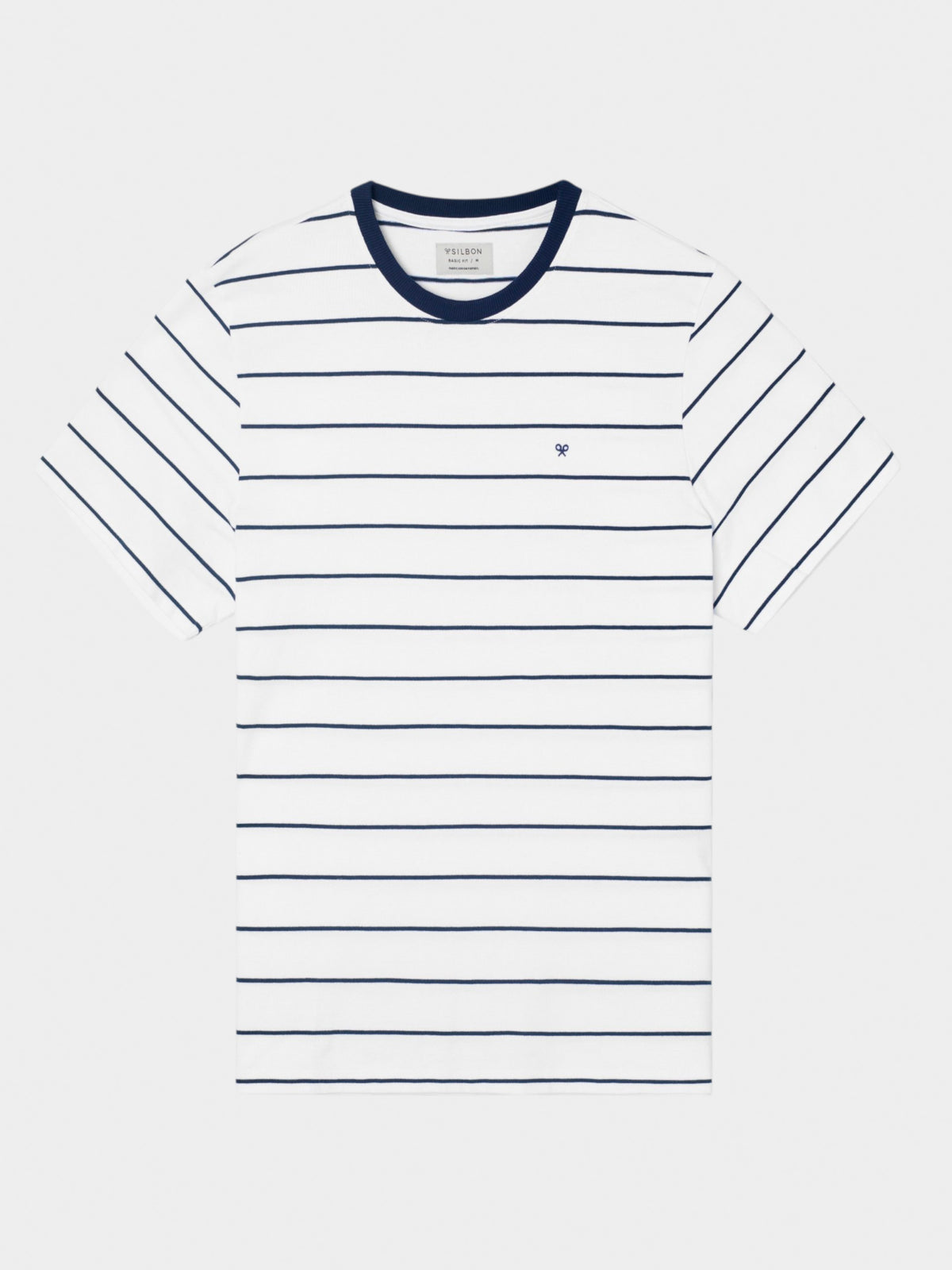 Cruise T-shirt with fine blue stripes