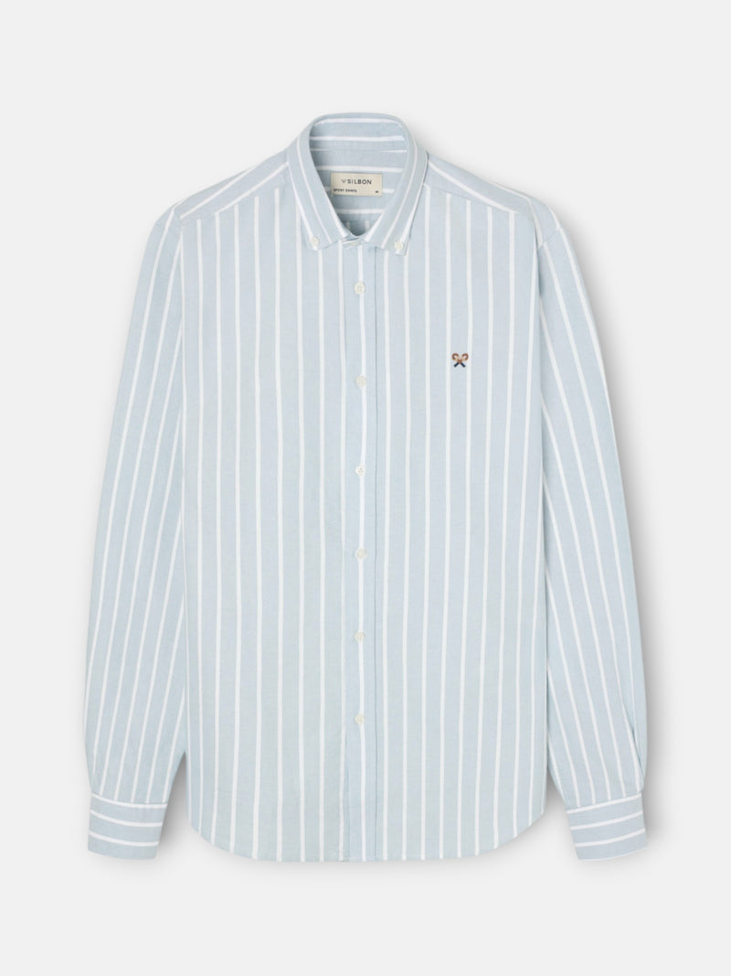 Camisa sport oxford raya ancha verde