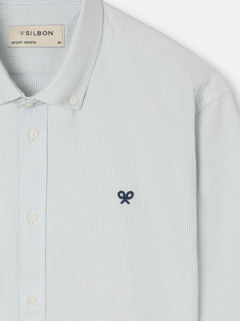 Camisa sport oxford mil rayas verde
