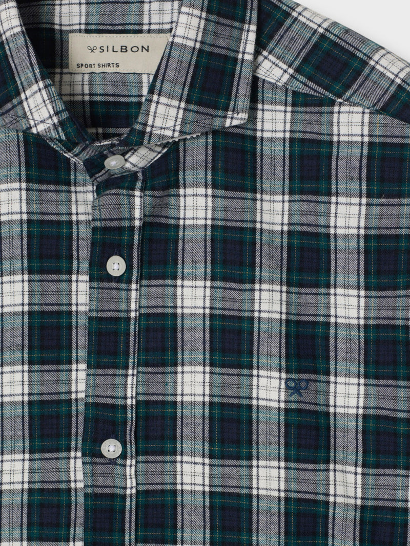 Camisa sport cuadro tartan verde