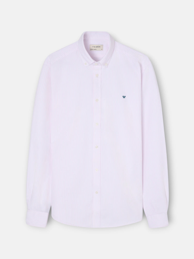 Camisa sport oxford raya media rosa