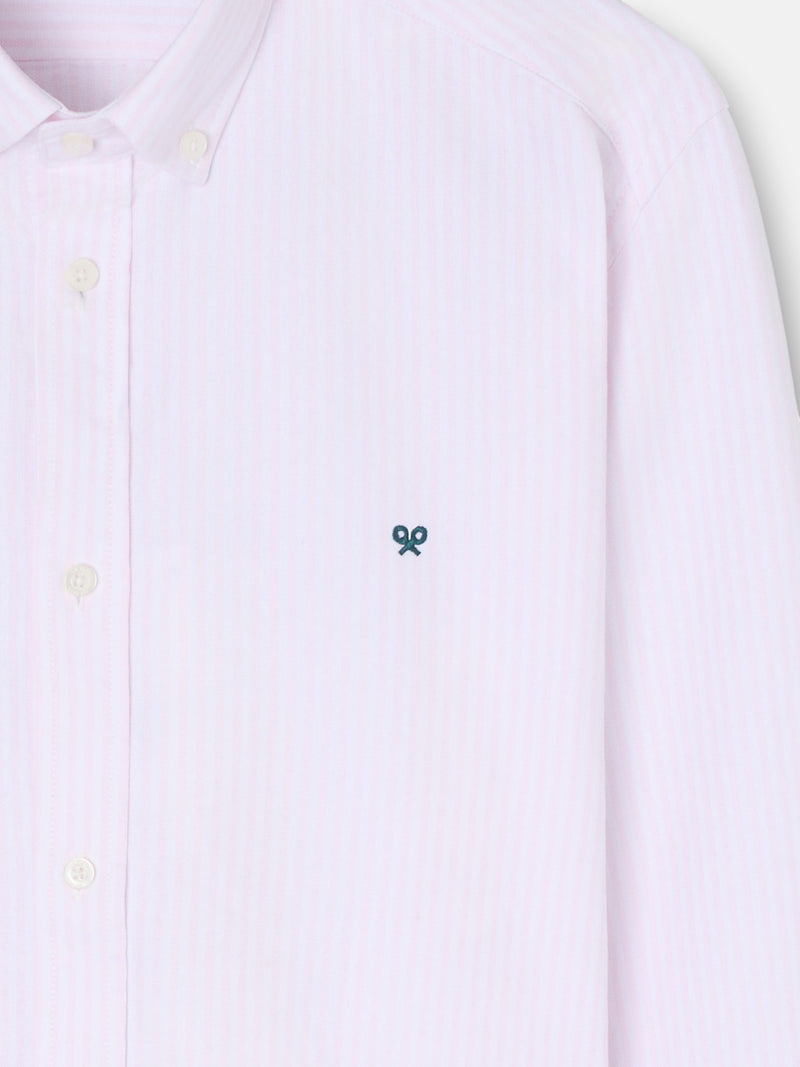 Camisa sport oxford raya media rosa