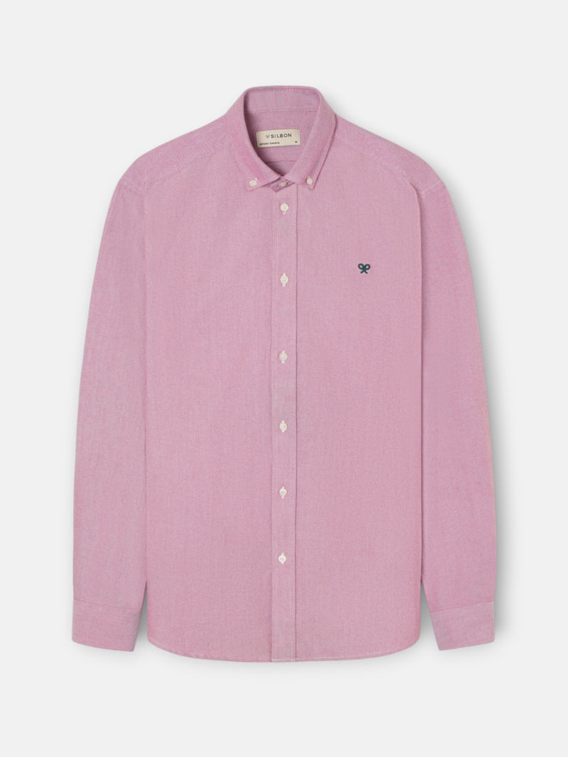 Camisa sport oxford burdeos