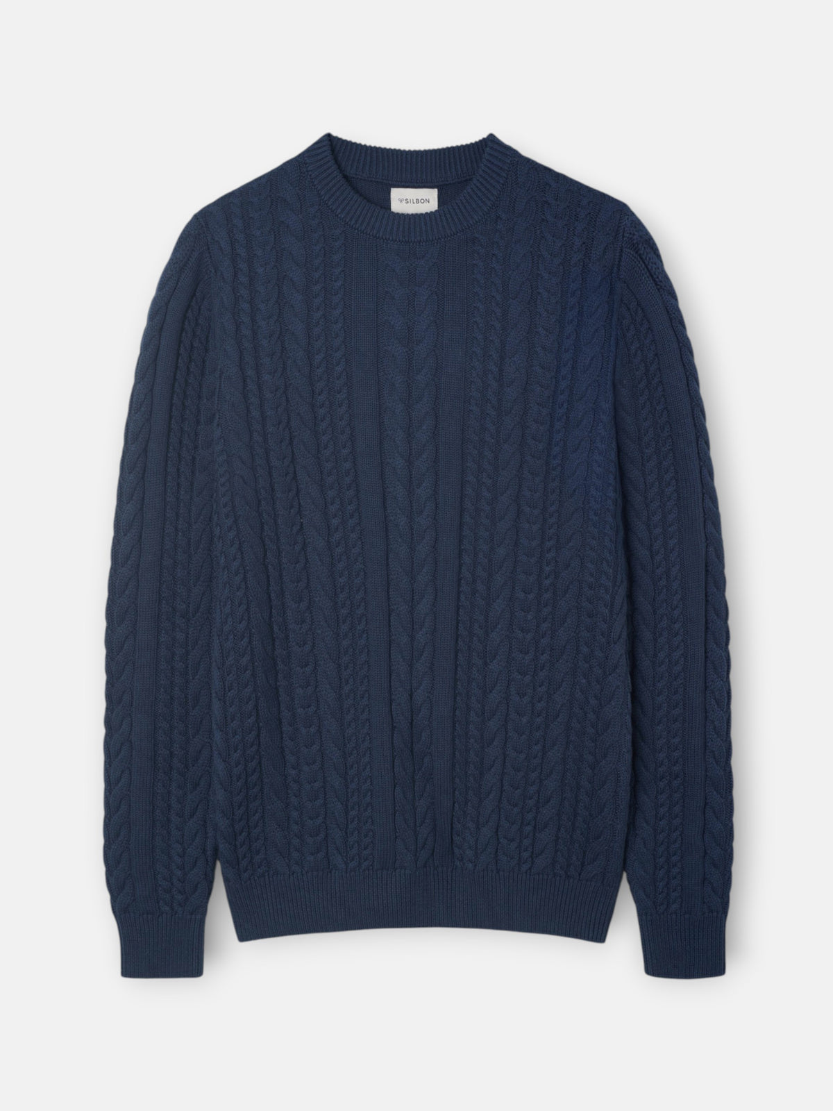 Dark indigo cable knit sweater