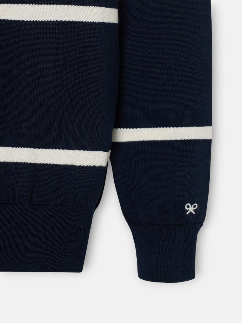 Pull à rayures bleu marine