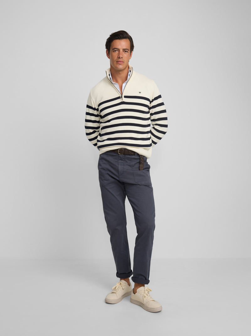 Pantalon sport cruise bolsillo parche azul oscuro