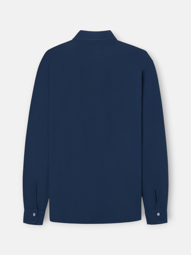 Navy blue long sleeve chevron polo