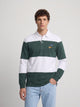 Polo clássico rugby riscas verde