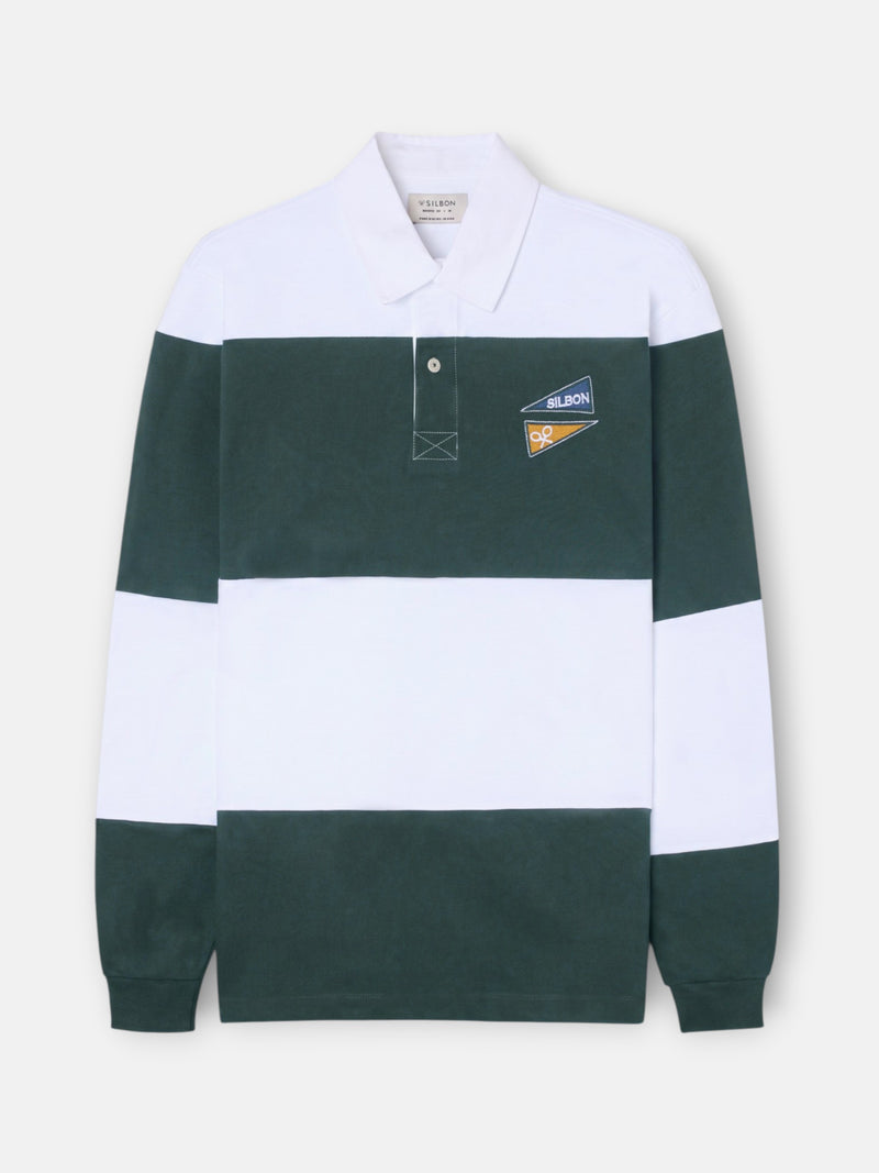 Polo clasico rugby rayas verde