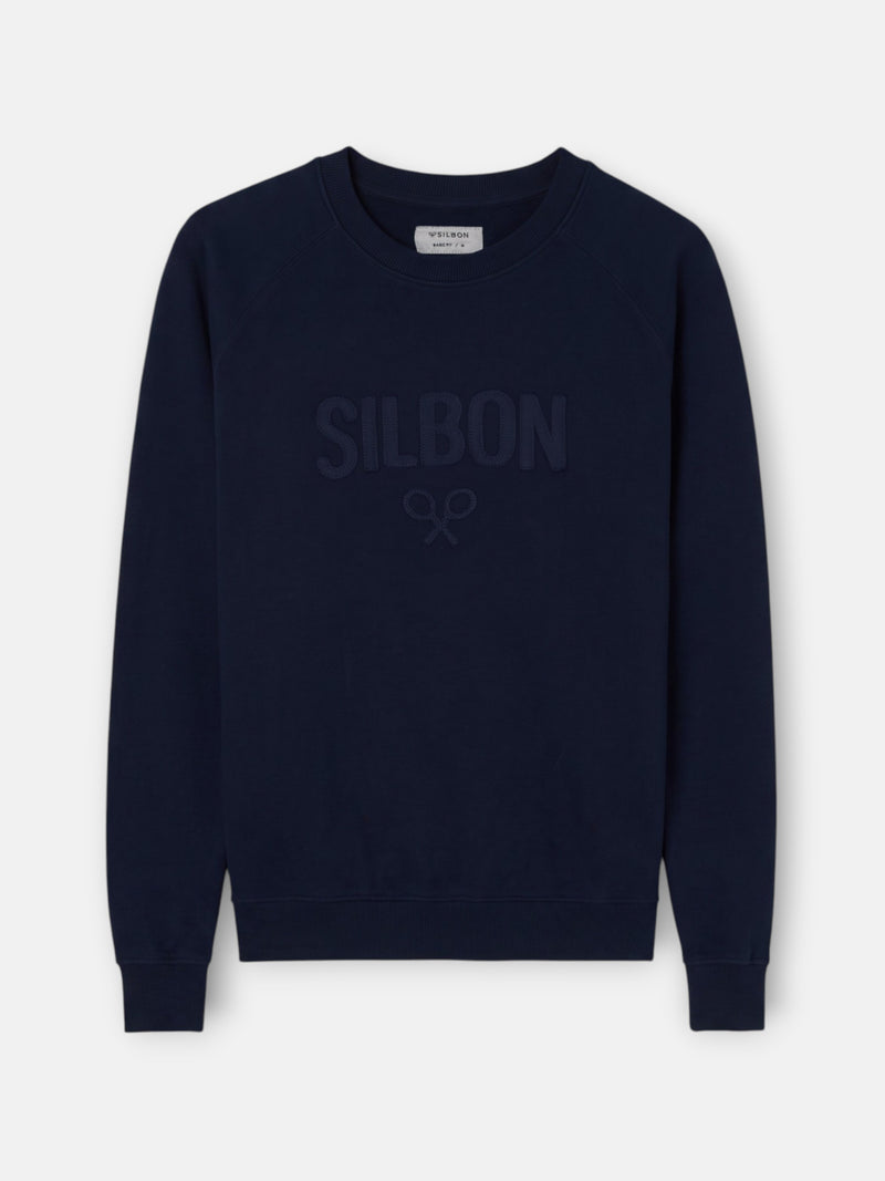 Sudadera ranglan silbon patch azul marino