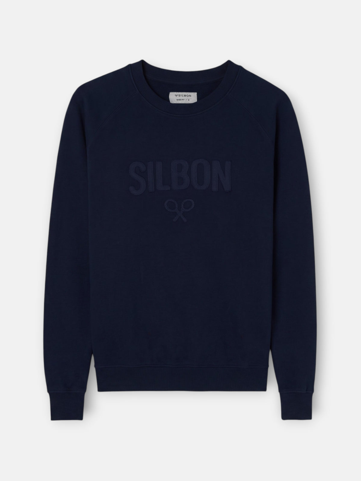 Sudadera ranglan silbon patch azul marino