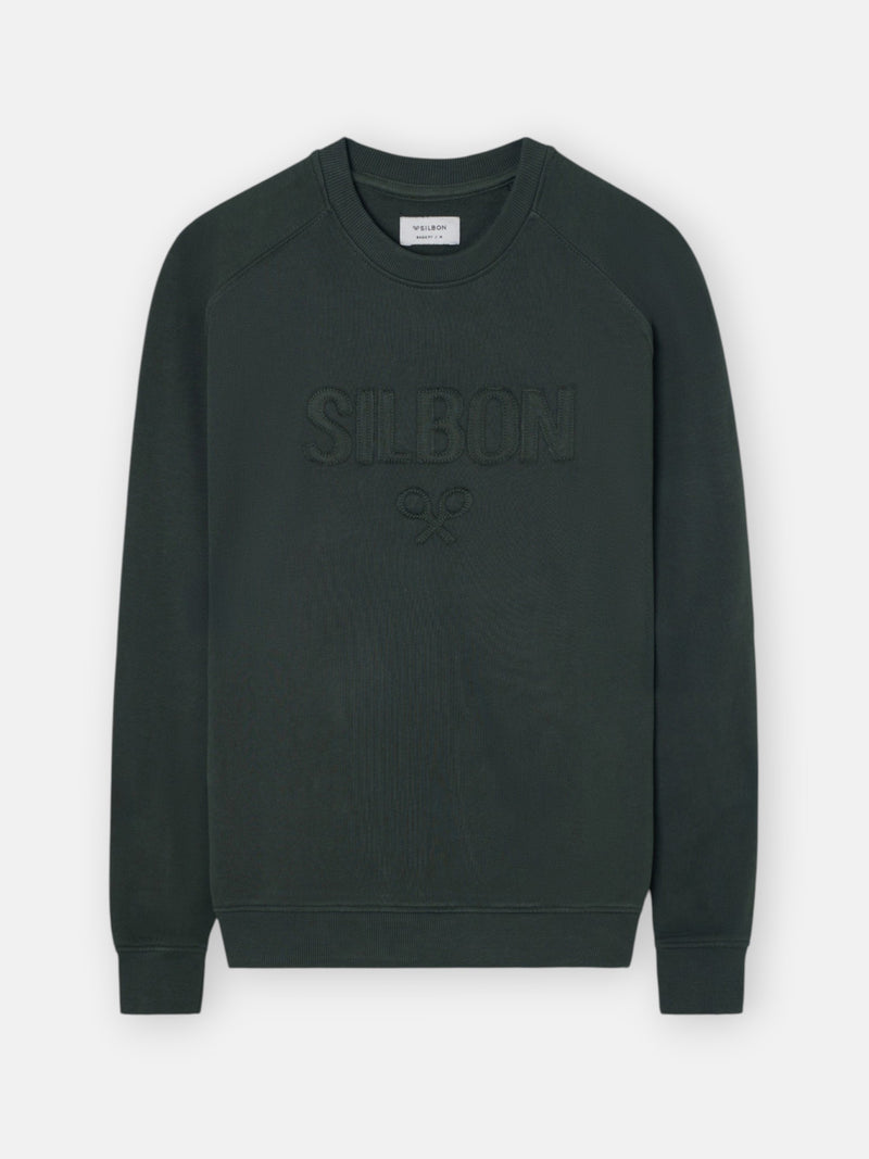 Raglan sweatshirt Silbon patch khaki