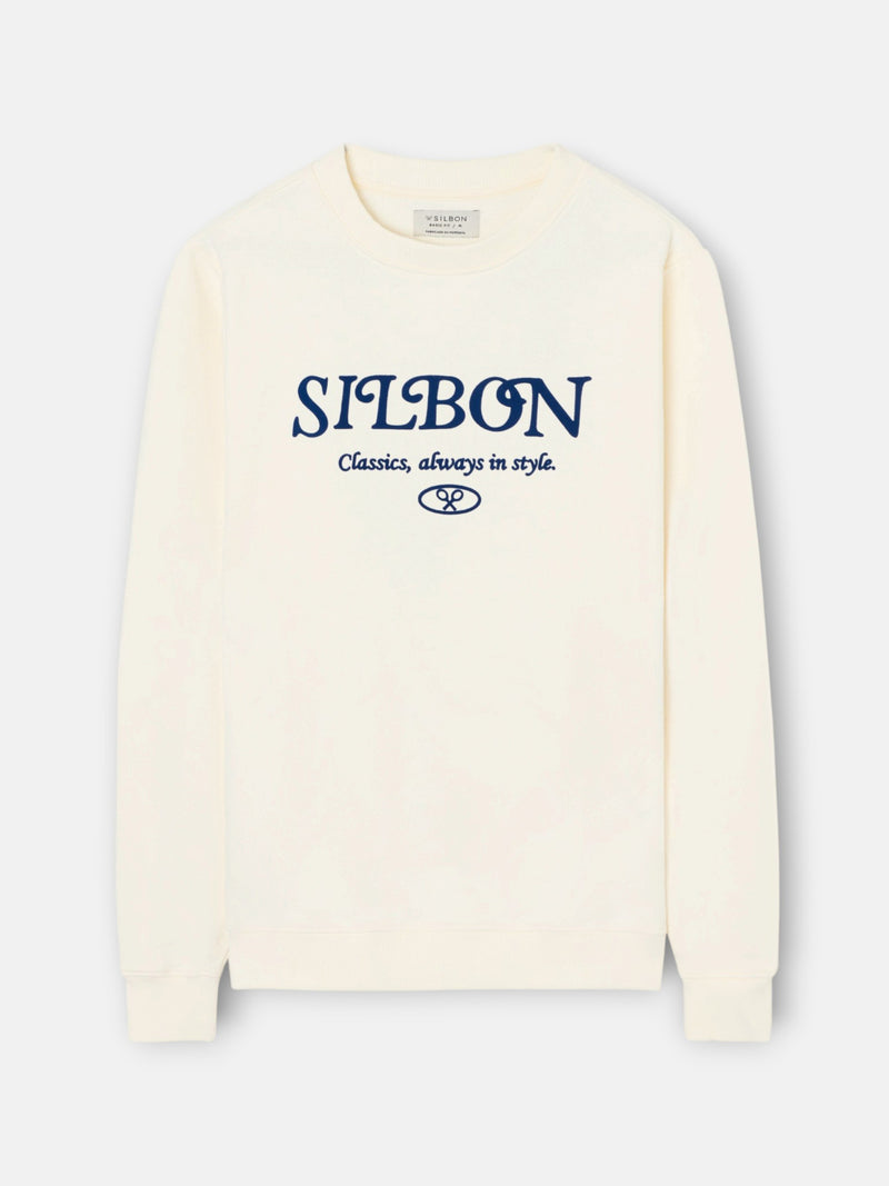 Sudadera bordado classics in style crema