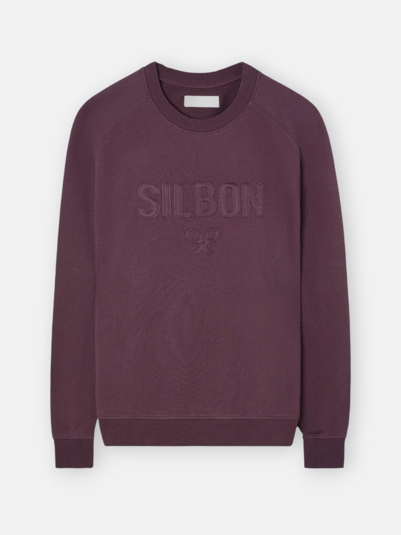 Sudadera ranglan silbon patch burdeos