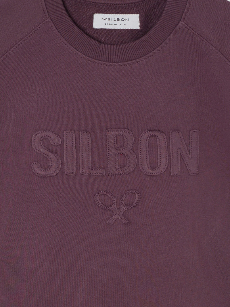 Sudadera ranglan silbon patch burdeos