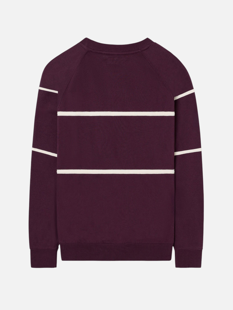 Sudadera special fit ranglan franjas burdeos